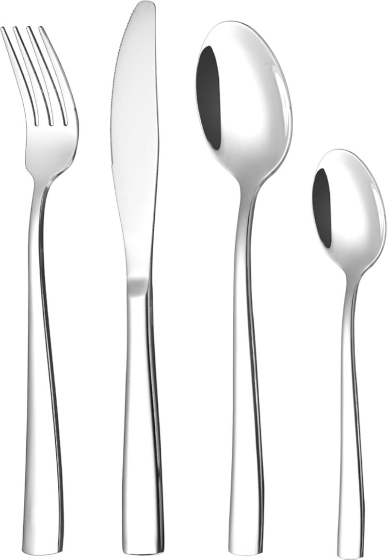Otto Koning, 32 Piece Stainless Steel Cutlery Set Dishwasher Safe with Fork, Spoon, Knife and Coffee Spoon